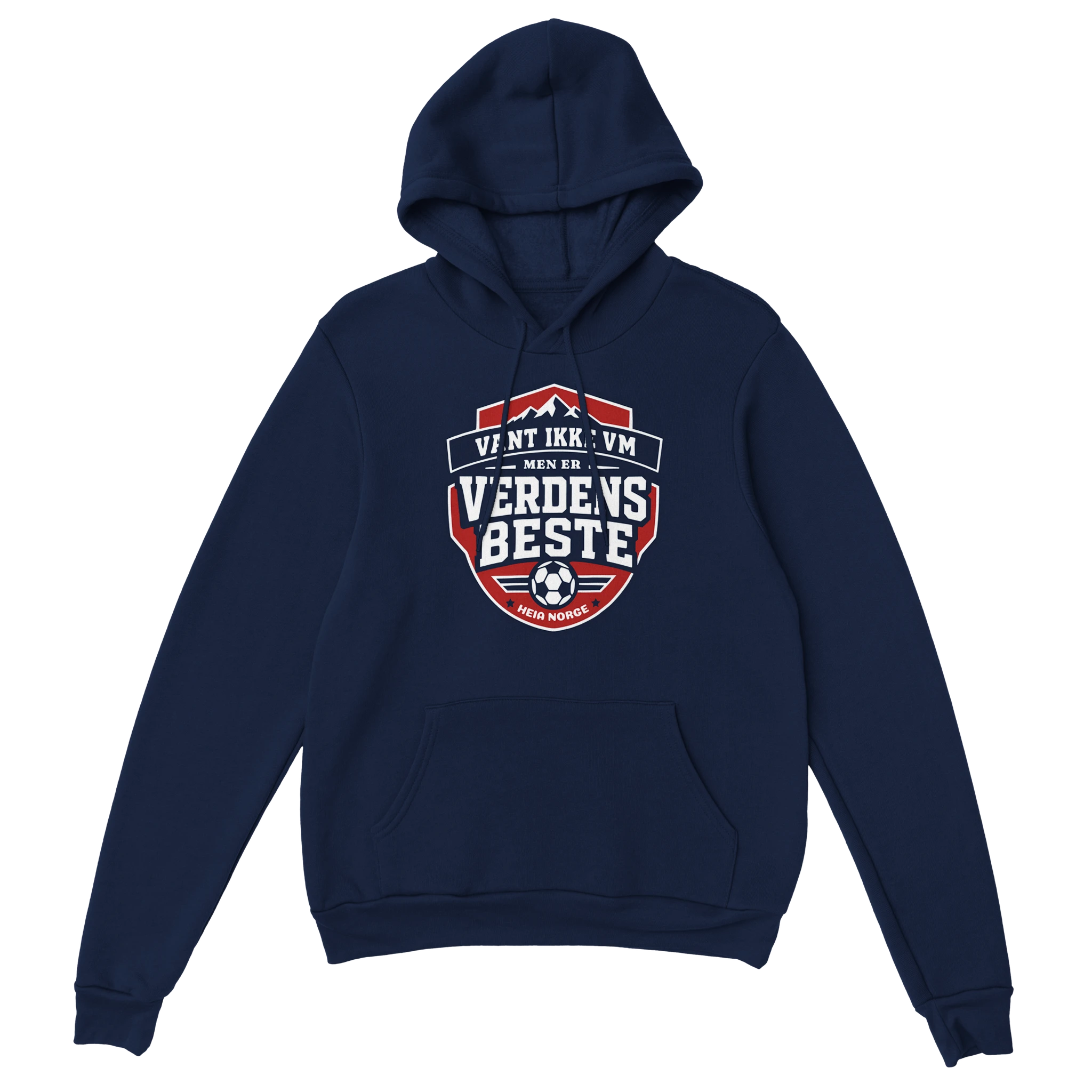Norge hettegenser hvit – Vant ikke VM, men er Verdens Beste – supporterutstyr fra Heia Norge Shop