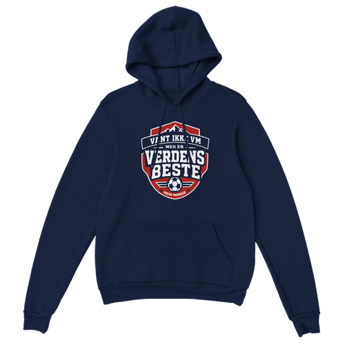 Norge hettegenser hvit – Vant ikke VM, men er Verdens Beste – supporterutstyr fra Heia Norge Shop