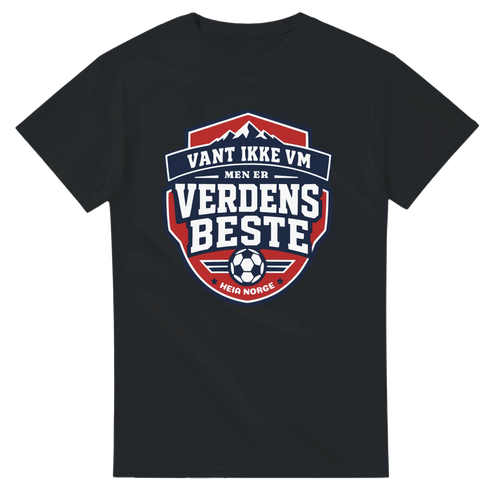 Norge VM t-skjorte detalj – Vant ikke VM, men er Verdens Beste – Heia Norge Shop