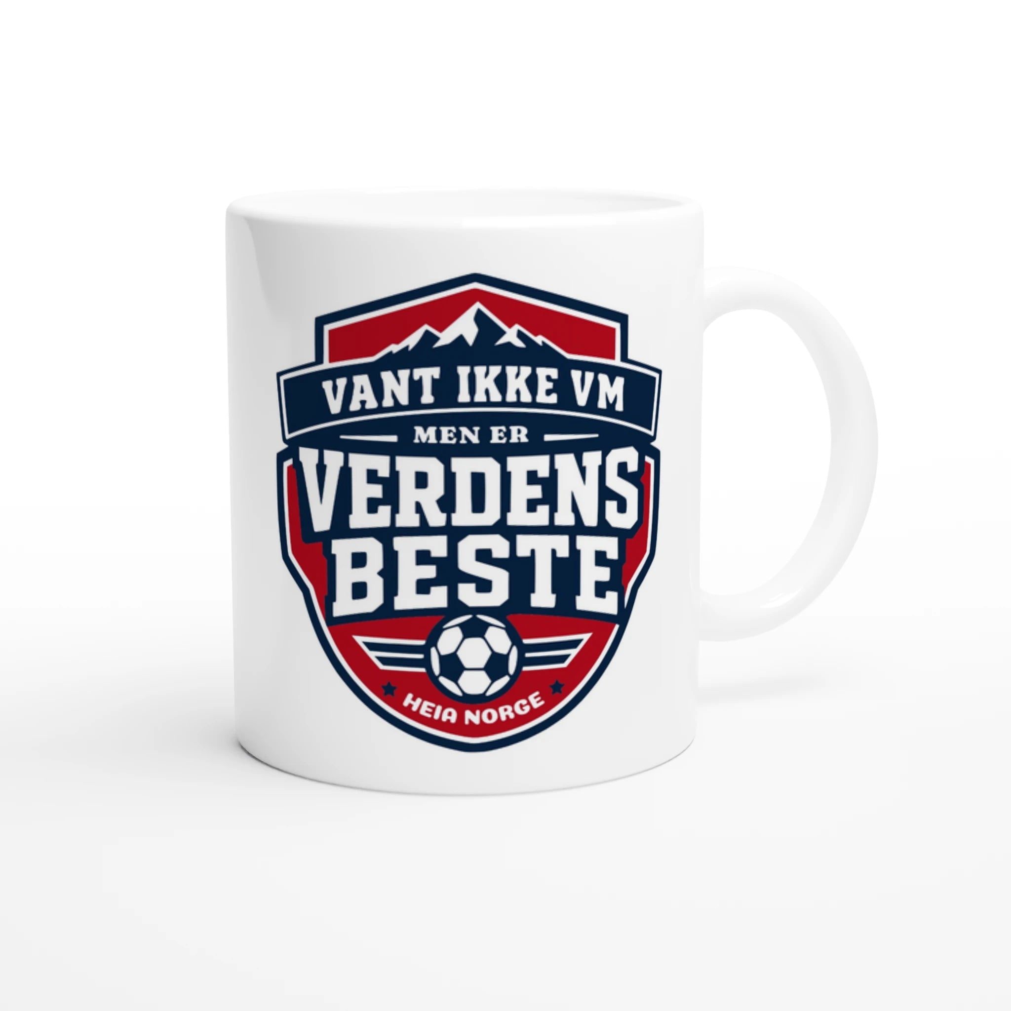 Norge kaffekrus nærbilde trykk – Vant ikke VM, men er Verdens Beste – Heia Norge Shop